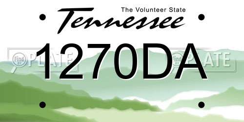 1270DA Tennessee License Plate