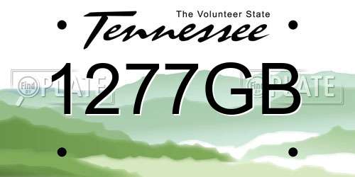1277GB Tennessee License Plate