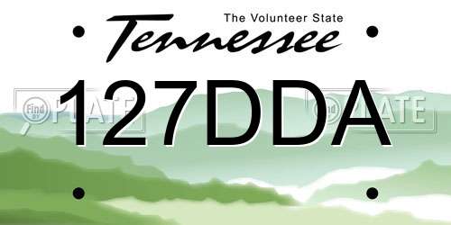 127DDA Tennessee License Plate