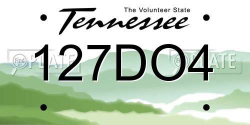 127DO4 Tennessee License Plate