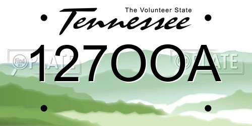 127OOA Tennessee License Plate