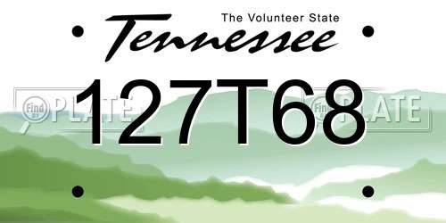 127T68 Tennessee License Plate
