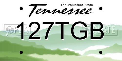 127TGB Tennessee License Plate