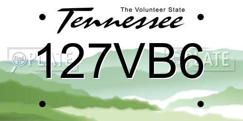127VB6 Tennessee License Plate