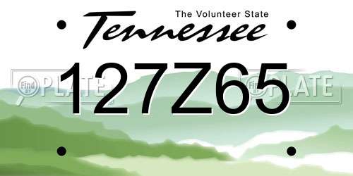 127Z65 Tennessee License Plate