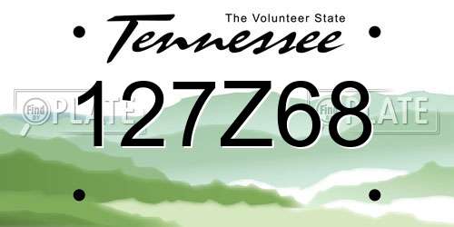 127Z68 Tennessee License Plate