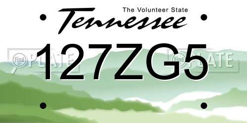 127ZG5 Tennessee License Plate