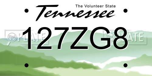 127ZG8 Tennessee License Plate