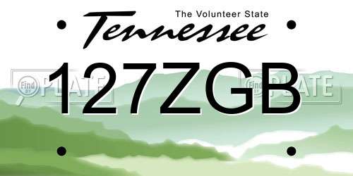 127ZGB Tennessee License Plate