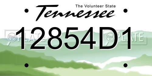 12854D1 Tennessee License Plate