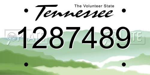 1287489 Tennessee License Plate