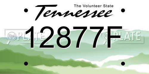 12877F Tennessee License Plate