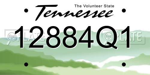 12884Q1 Tennessee License Plate