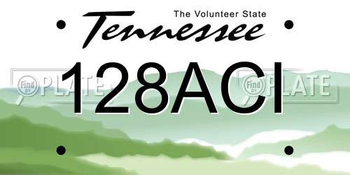 128ACI Tennessee License Plate