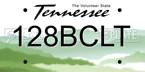 128BCLT Tennessee License Plate