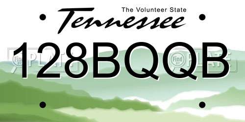 128BQQB Tennessee License Plate