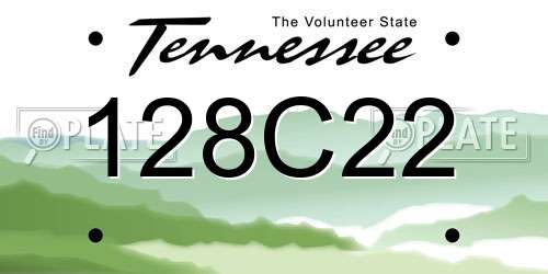 128C22 Tennessee License Plate