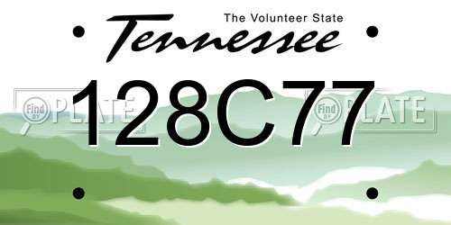 128C77 Tennessee License Plate