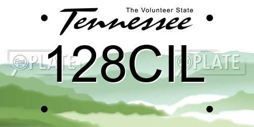 128CIL Tennessee License Plate