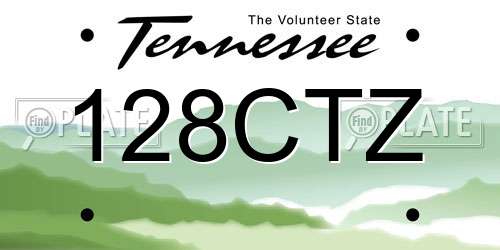 128CTZ Tennessee License Plate