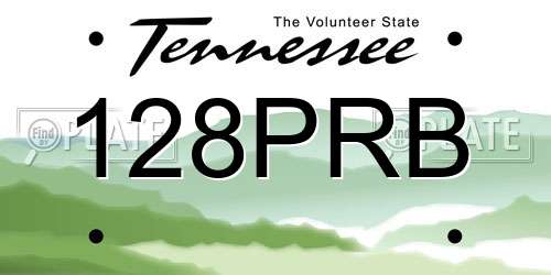 128PRB Tennessee License Plate