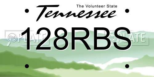 128RBS Tennessee License Plate