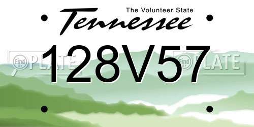 128V57 Tennessee License Plate