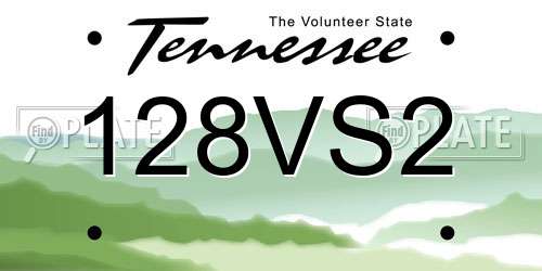 128VS2 Tennessee License Plate