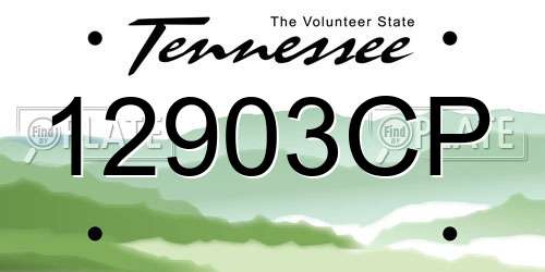 12903CP Tennessee License Plate