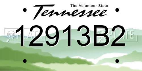 12913B2 Tennessee License Plate