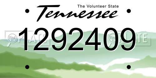 1292409 Tennessee License Plate