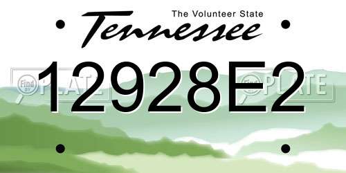 12928E2 Tennessee License Plate