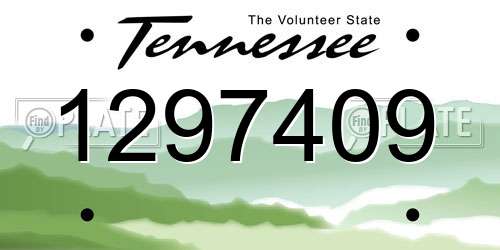 1297409 Tennessee License Plate