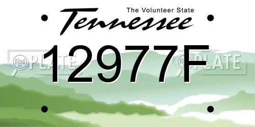 12977F Tennessee License Plate