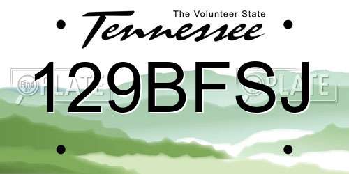 129BFSJ Tennessee License Plate