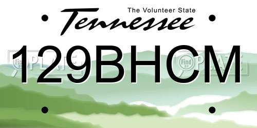 129BHCM Tennessee License Plate