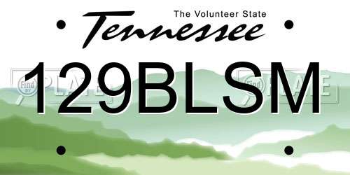 129BLSM Tennessee License Plate