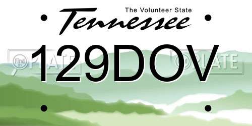 129DOV Tennessee License Plate