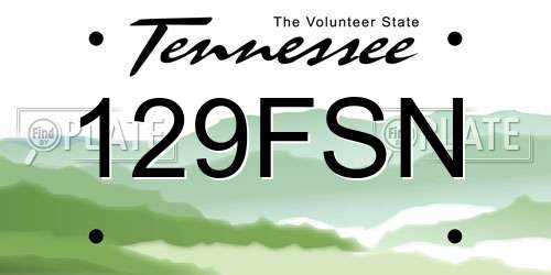 129FSN Tennessee License Plate