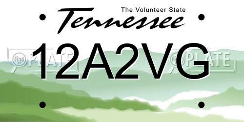 12A2VG Tennessee License Plate