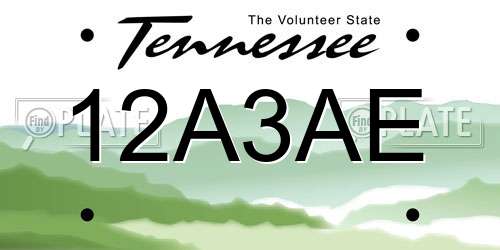 12A3AE Tennessee License Plate