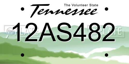 12AS482 Tennessee License Plate