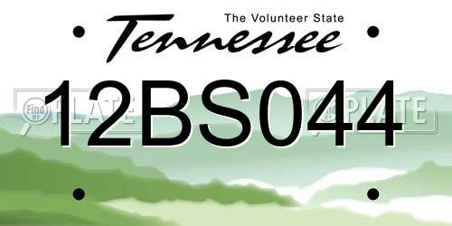 12BS044 Tennessee License Plate