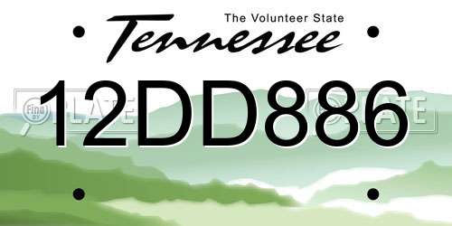 12DD886 Tennessee License Plate