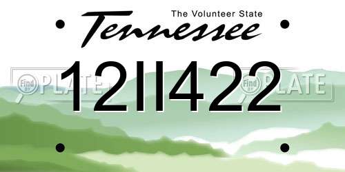 12II422 Tennessee License Plate