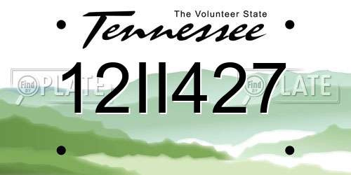 12II427 Tennessee License Plate