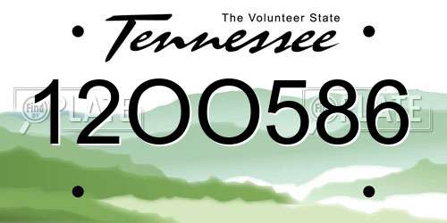 12OO586 Tennessee License Plate