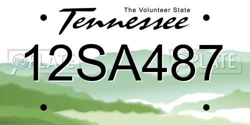 12SA487 Tennessee License Plate