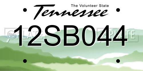 12SB044 Tennessee License Plate