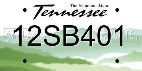 12SB401 Tennessee License Plate